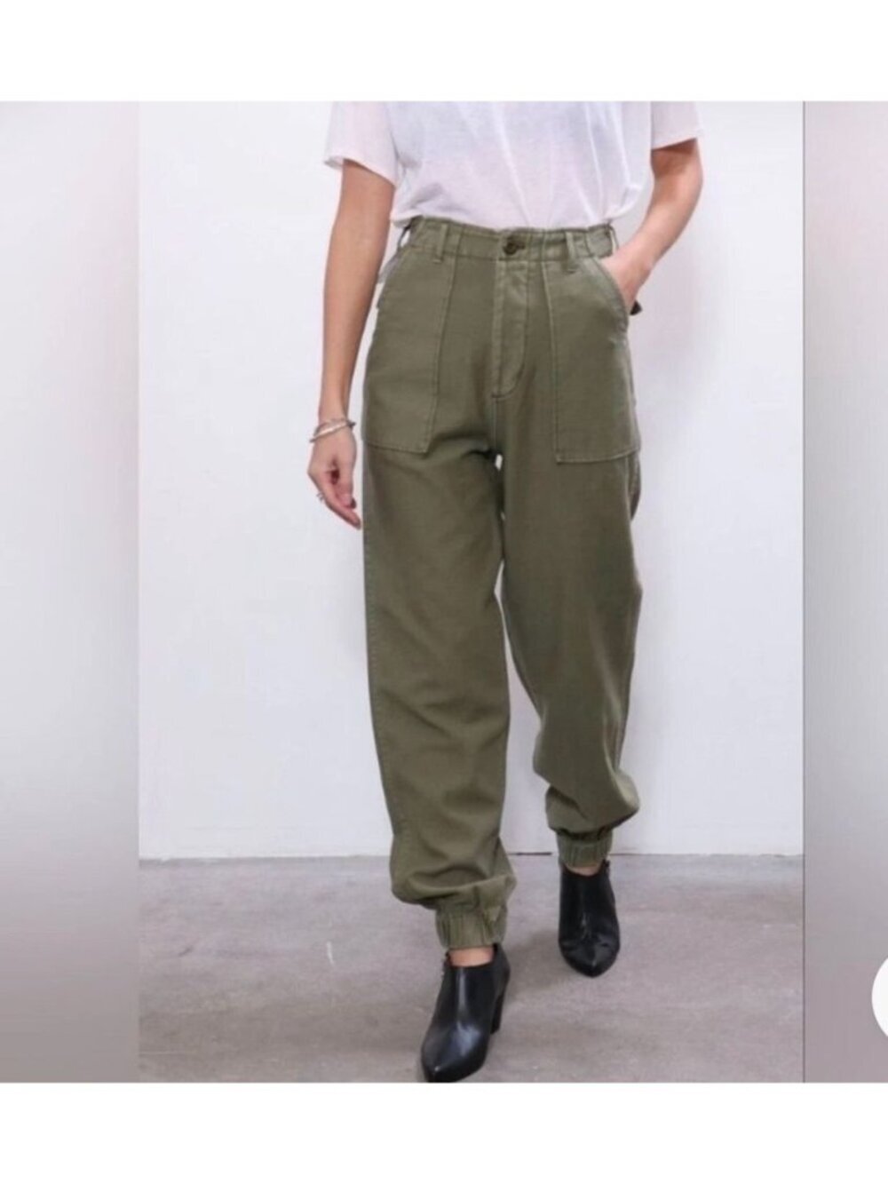 R13 Utility Jogger Olive Green High Rise Cargo Pants Women’s Size 26 H70